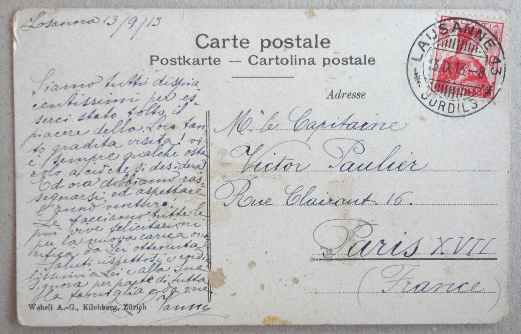 Cartes postales: Beatenberg, Birrenfluh u. d. Jungfraugruppe – Défectueux à Fétigny par Billy2miny 1