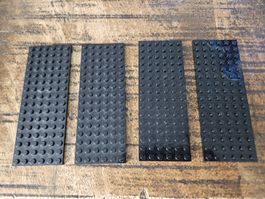 lego 3027 lot de 4 pièces Black Plate 6 x 16
