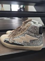 Sneaker Damen Grösse 39 Glitzer Leder Suede neuwertig