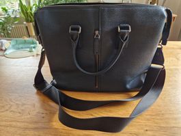 Leder Laptop- Businesstasche von Navyboot (blau)