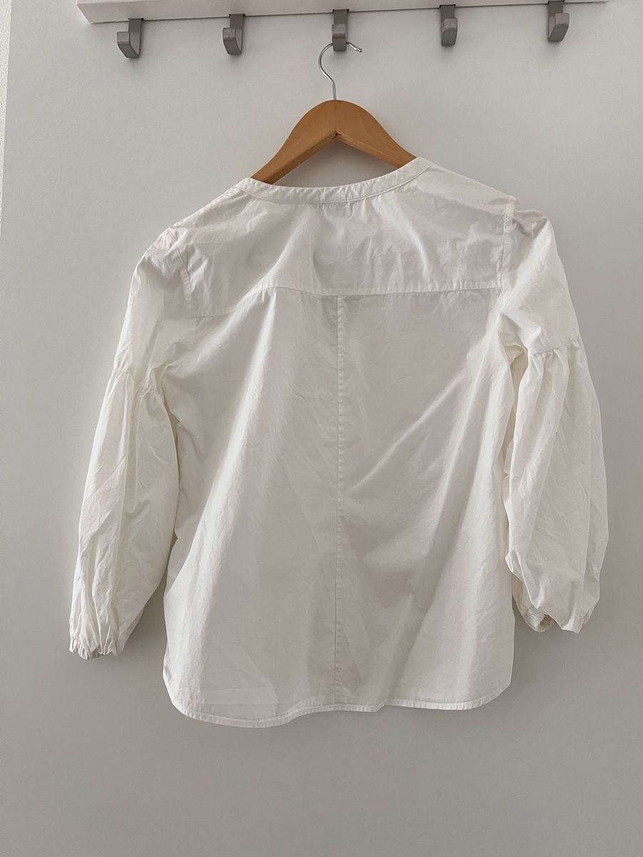 Top: Elegant Blouse - White - Balloon Sleeves - Size 34 – Usato da Obbürgen venduto da szu_vtz9 1