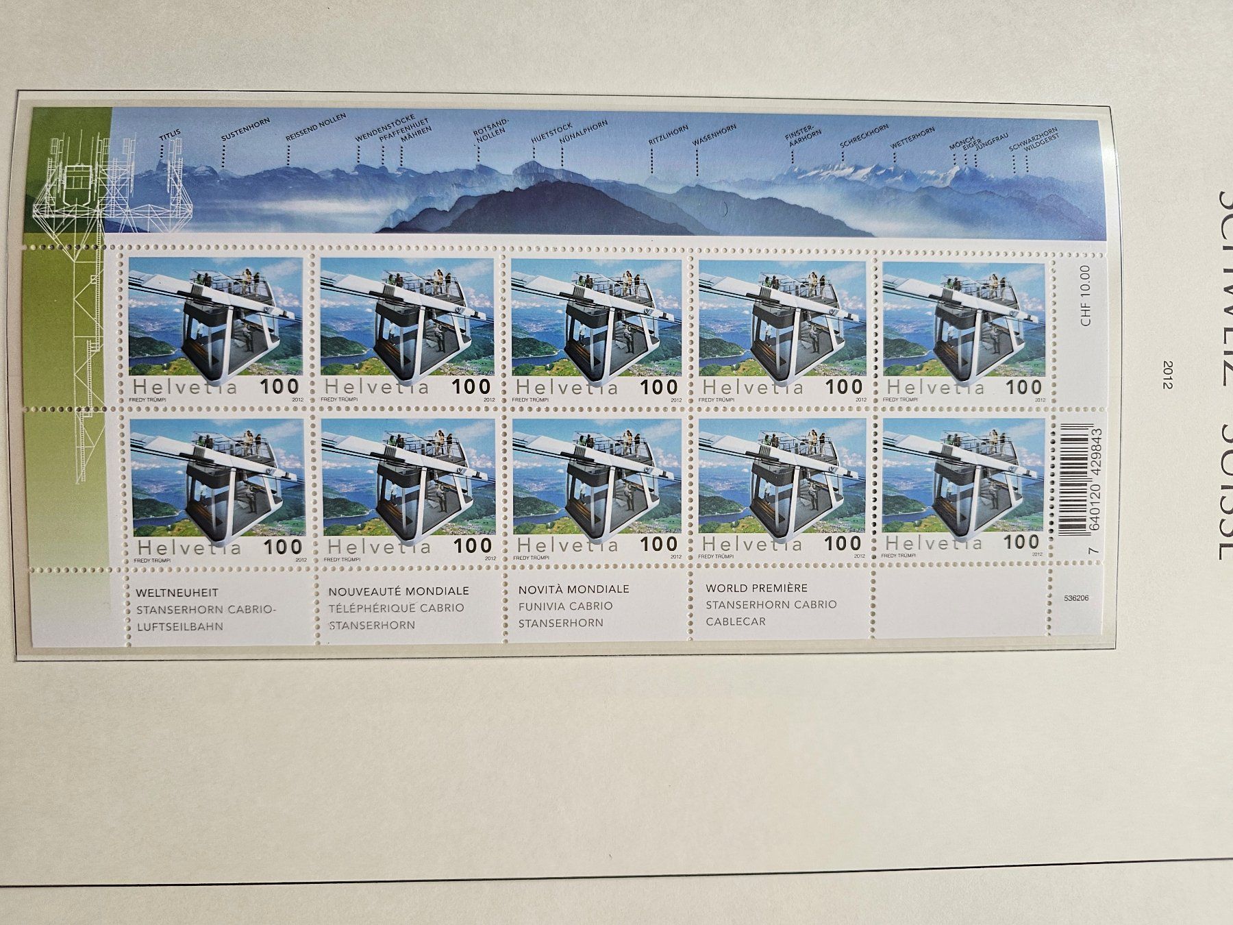Tutti i francobolli: 2012 Kleinbogen Nr.1433, postfrisch** – Usato da Leimbach AG venduto da jaja79