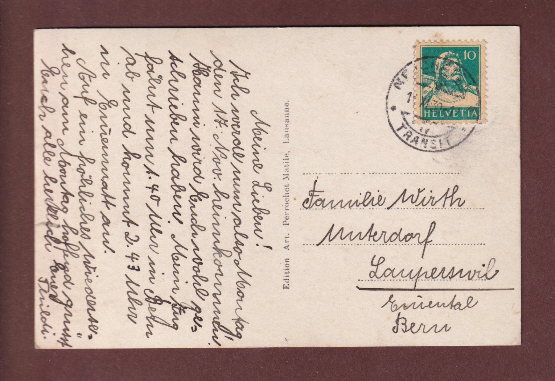 Cartoline postali: NEUCHÂTEL - Vue partielle - 1930 – Usato da Pully venduto da nicecards-shop 1