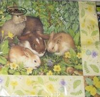Serviette hasenfamilie (t301) 2Stk.