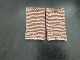 Handgestrickte Pulswärmer- Amedisli Braun- Beige