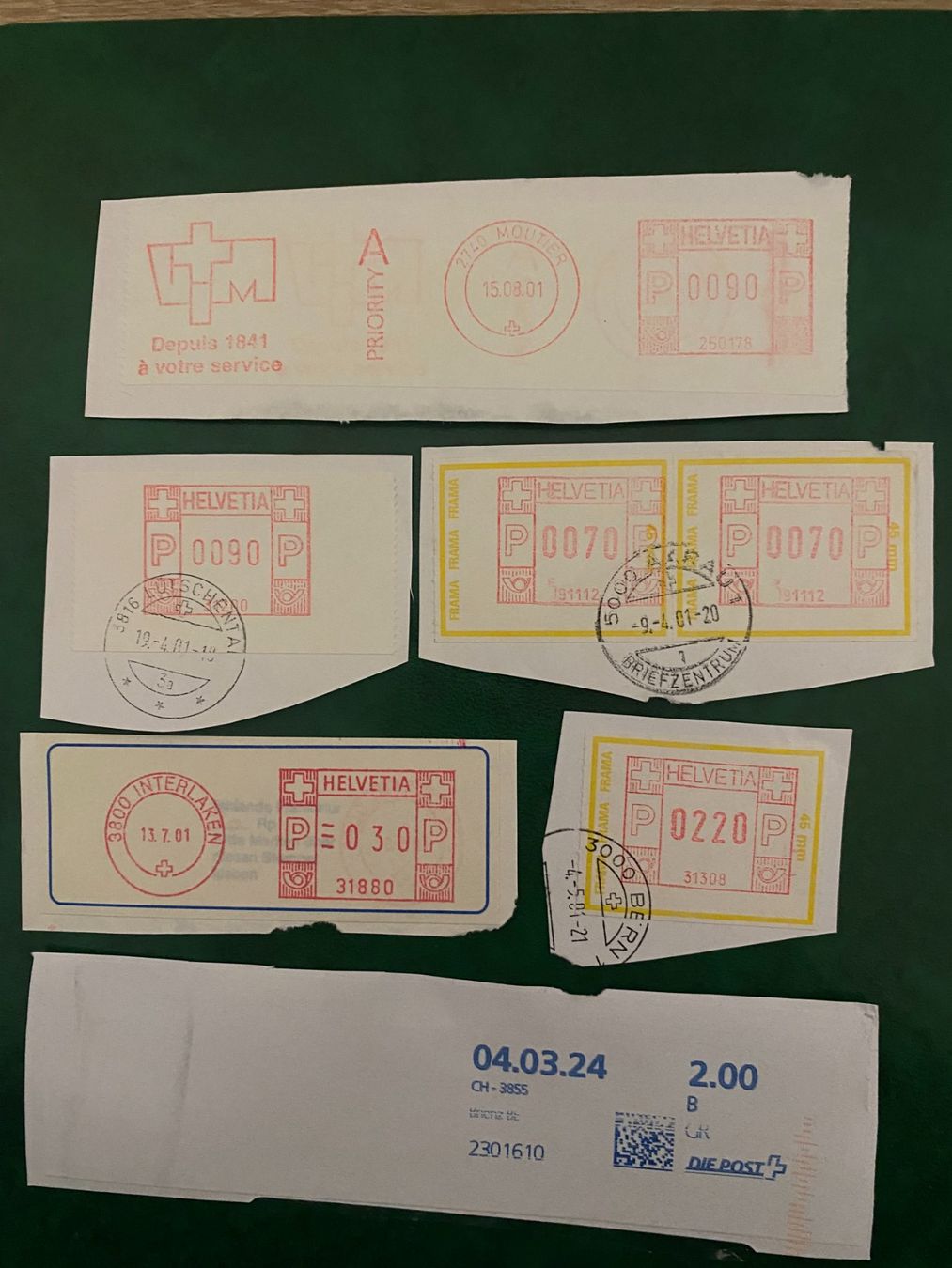 Tutti i francobolli: Automatenmarken – Usato da matten b. interlaken venduto da jfran17