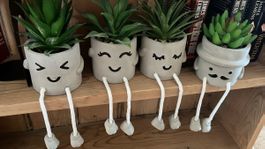 Figuren Töpfe mit Sukkulenten 4er Set Deko neuwertig