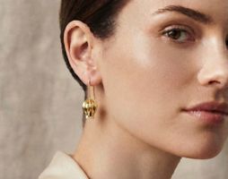 Ohrhänger Tulpen Design goldfarben neu
