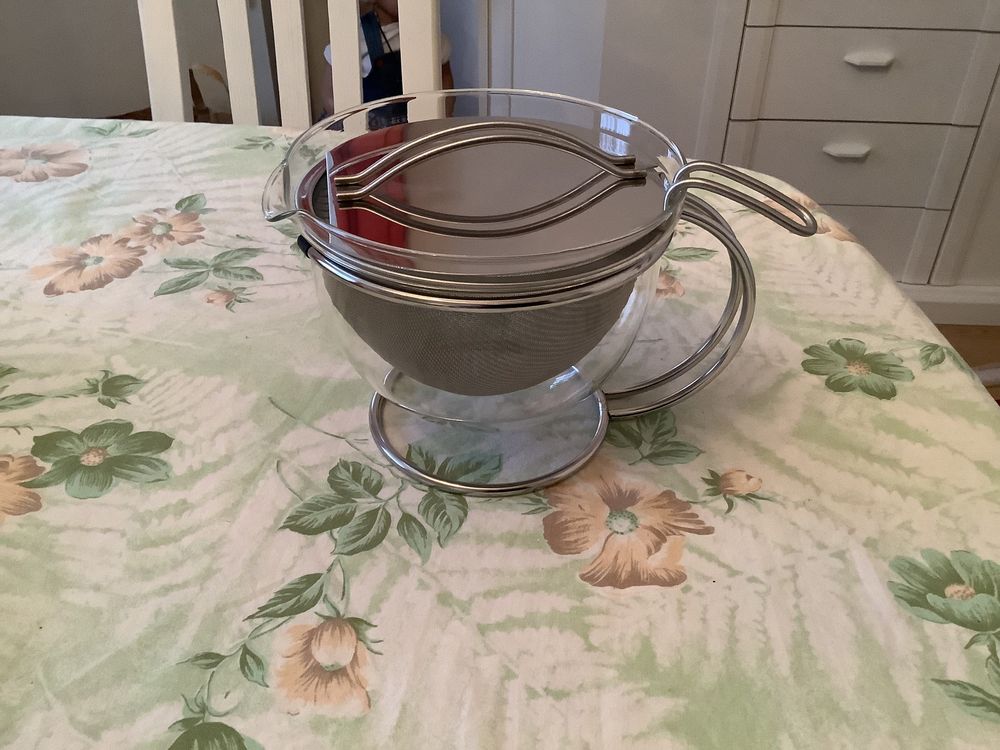GWY Edelstahl-Ölfiltertopf 1,5 L – Mit Sieb, Für Frittieren, Kochen & Camping, Lebensmittelecht