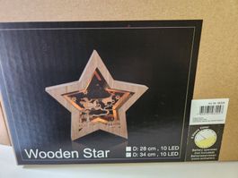 Holzstern mit LED Beleuchtung 34 cm