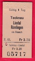 KARTON BILLETT, TECKNAU - RÜMLINGEN, 2.KLASSE, EINFACH