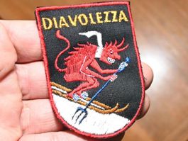 VINTAGE Badge DIAVOLEZZA - ST. GALLER STICKEREI teufel schwa