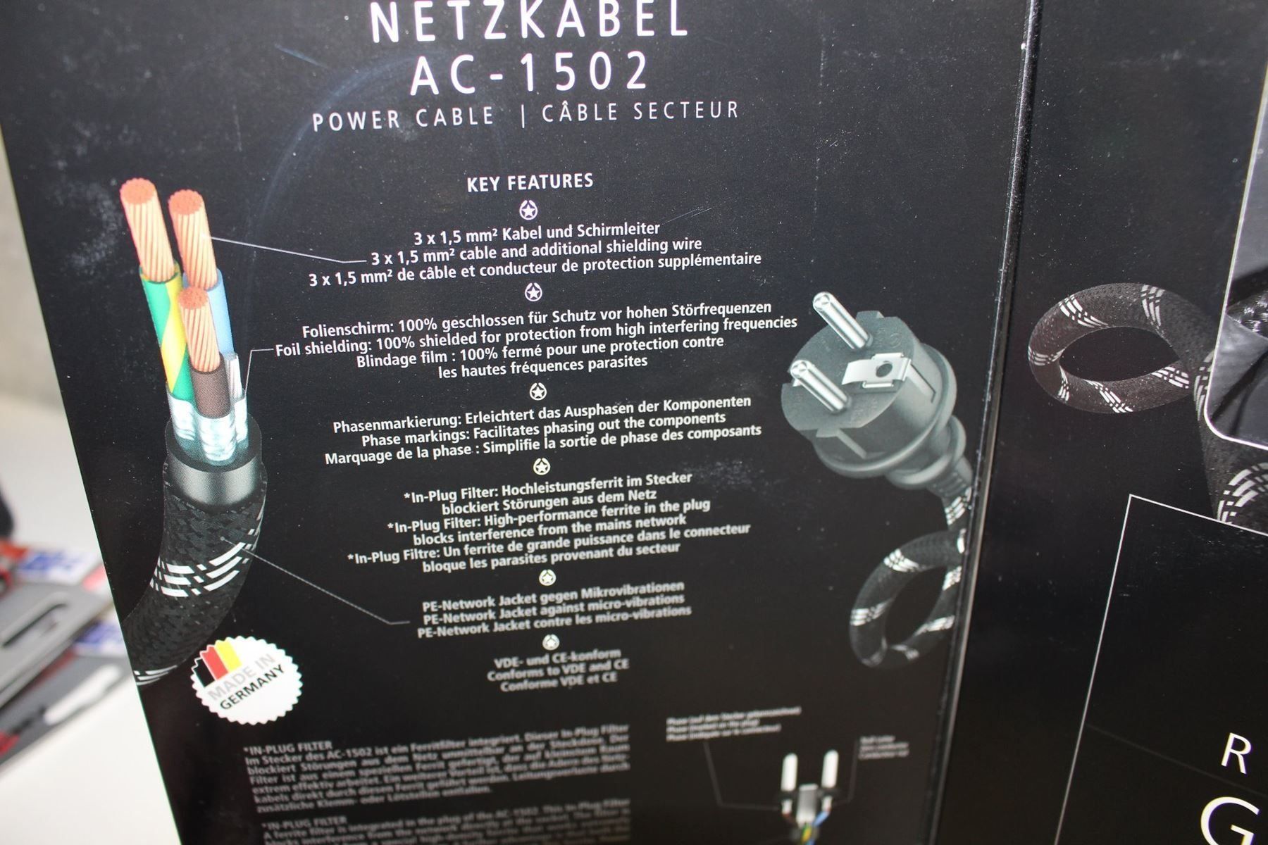 Inakustik Cavi: INAKUSTIK-REFERENZ-NETZKABEL AC -1502 3m – Nuovo e nell'imballaggio originale da Luzern venduto da wnif 2