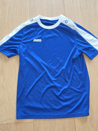 JAKO Fussball T-Shirt, Blau/Weiss, Grösse für 11-12j.