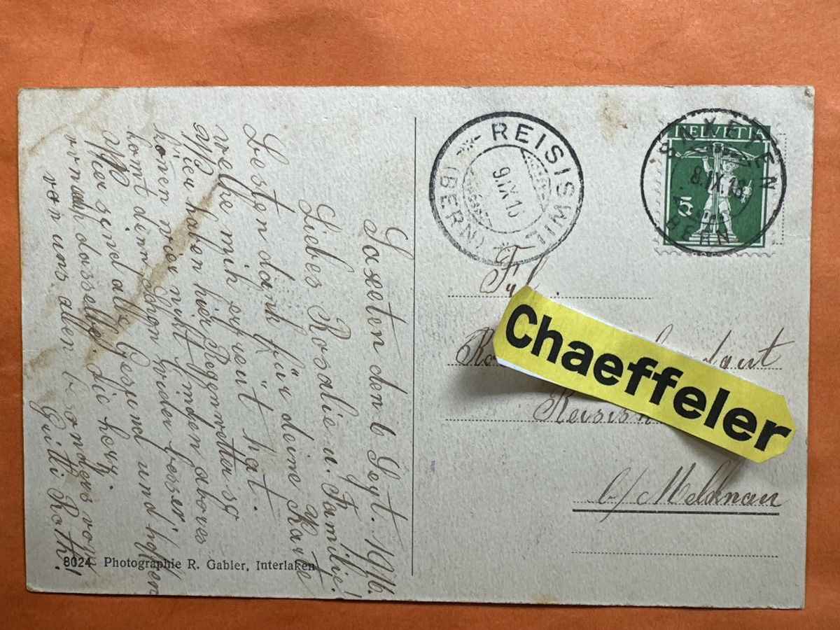 Cartoline postali: Alte Ansichtskarte Saxten bei Interlaken, 1916, Top! – Usato da Zürich venduto da Chaeffeler 1