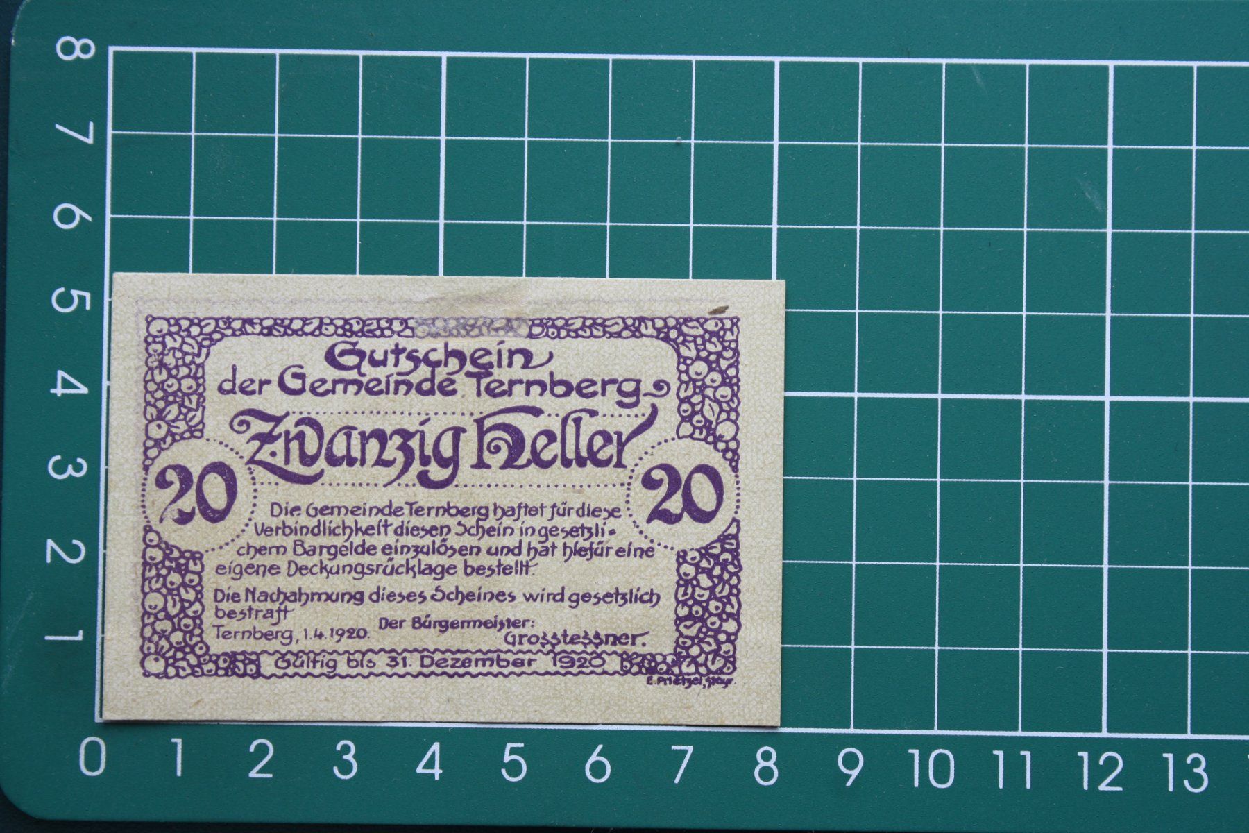 Banconote: currency voucher austria ternberg 20 heller 1920 – Nuovo (secondo la descrizione) da Laupen BE venduto da Gufi57