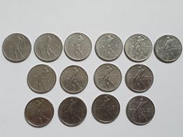 14 Stk. 50 italienische Lire 1955 - 1981