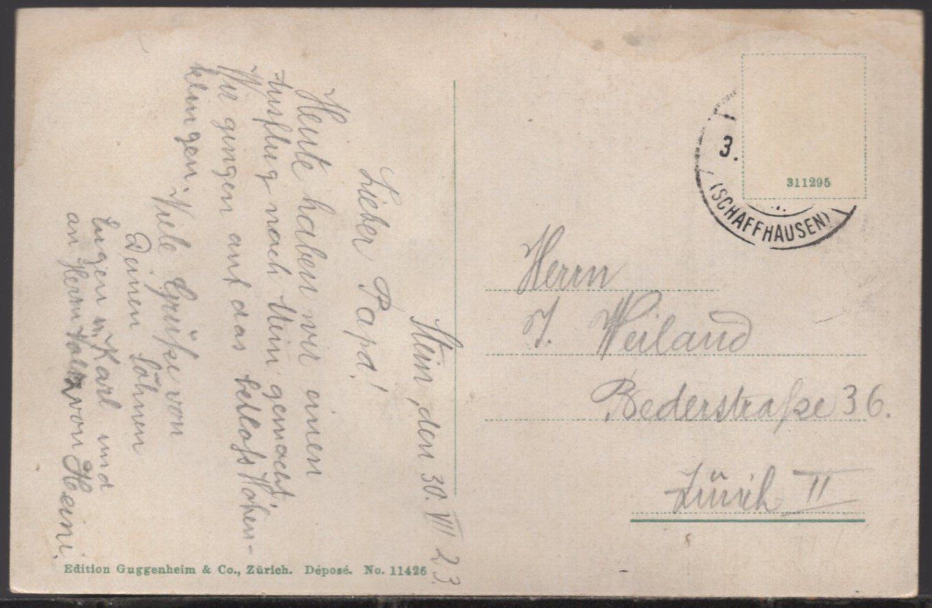 Cartoline postali: Stein am Rhein  1923 – Usato da Aarau venduto da kufi44 1