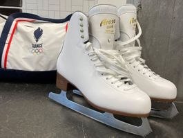 GRAF Schlittschuhe Gr. 42 – Weiss – Neuwertig + Kufenschoner