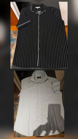 2x Herren Hemden L/Schwarz gestreift & Hellblau