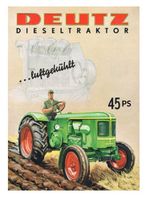 Blechschild-DEUTZ DIESELTRAKTOR 45 PS LUFTGEKÜHLT AUF FELD
