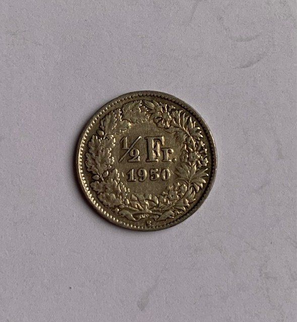 Tutti le monete: 50 Rappen 1950 - Silber - Schweiz – Usato da Zürich venduto da Apache4 2