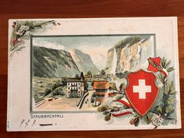 Postkarte Staubbachfälle Litho Prägekarte 1904  (P232)