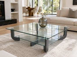 Edler Designer-Couchtisch aus Sicherheitsglas – gross