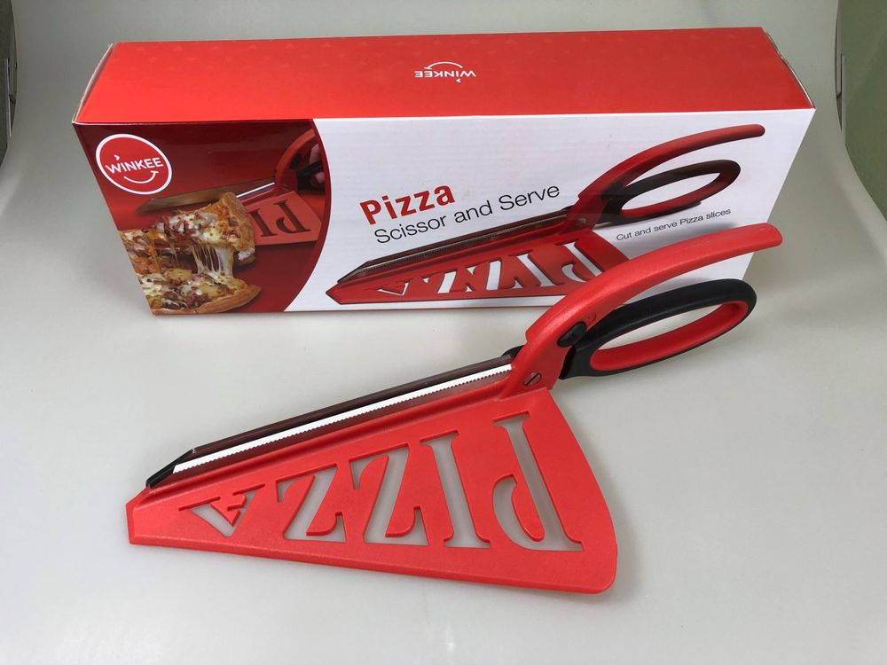 AmHoo Pizzaschere Mit Edelstahlklinge & Servierspatel – Schneidet & Serviert In Einem, Spülmaschinenfest