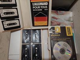 lot cassette apprendre allemand, anglais espagnol collection