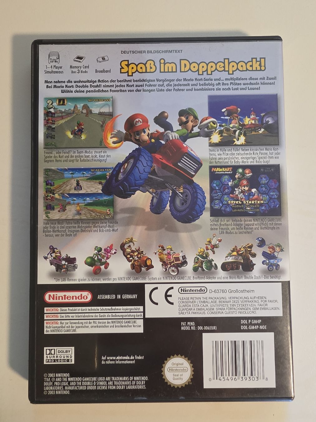 Nintendo Giochi: Mario Kart Double Dash GameCube PAL DE Bundle + Anleitung – Usato da Tafers venduto da whereyogamesat 1
