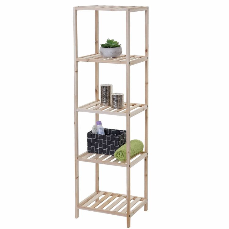 B-Ware Badregal Holzregal Tanne 5 Böden (Neu (gemäss Beschreibung)) in ...