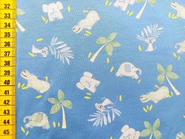 Jersey Nilpferd/Palmen hellblau