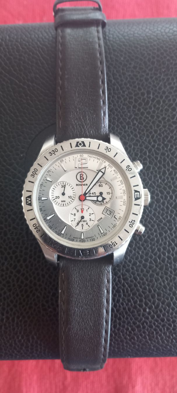 Bogner Orologi: BOGNER Uhr Chronograph mit Lederarmband, – Usato da Wollerau venduto da kfo_2nsp 1