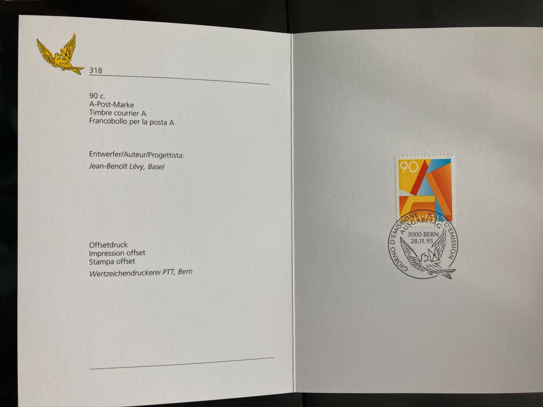 Tutti i francobolli: Schweiz 1995 PTT-Bögli 318 Dauermarke A-Post – Nuovo (secondo la descrizione) da Winterthur venduto da schnueps