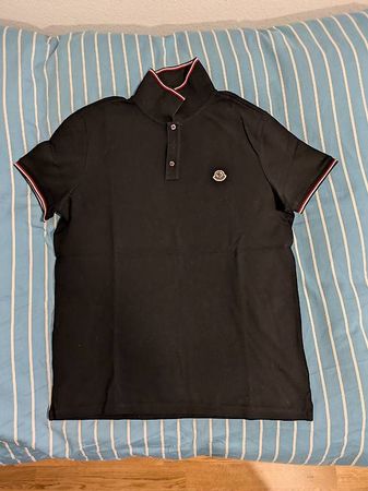 Moncler Tricolor Poloshirt Schwarz