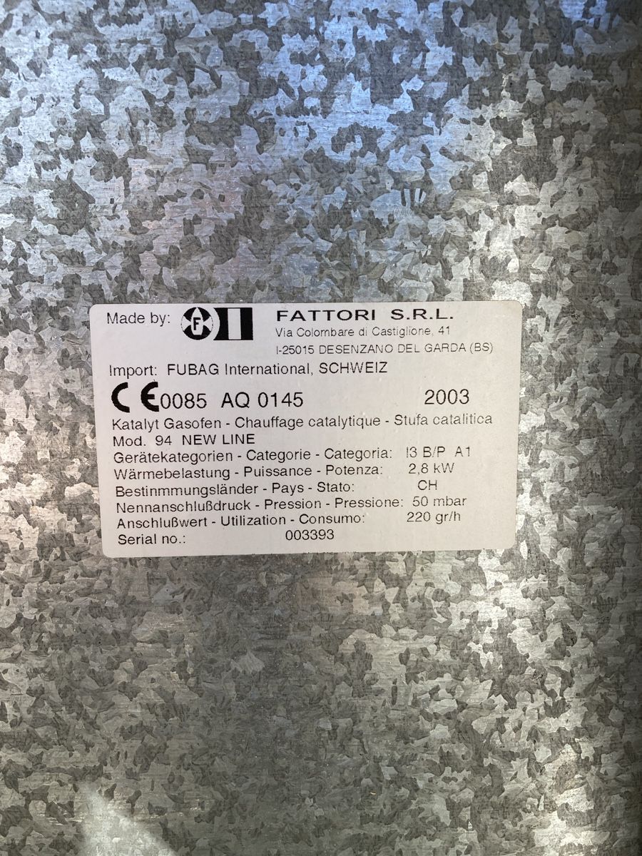 Heizgeräte: Fattori Gasofen – Gebraucht aus Zürich von  4