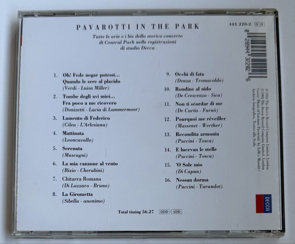 CD: Pavarotti - In The Park - CD – Usato da Vacallo venduto da na_qs2h 1