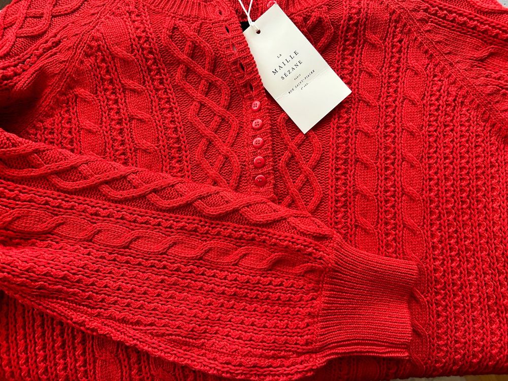 Pull Bree - Rouge - Coton Biologique - Sézane