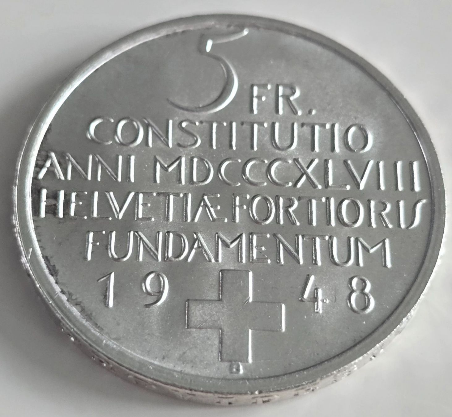 Alle Münzen: 5 Franken 1948, Helvetia, Silber – Gebraucht aus Duebendorf von Dguguseli