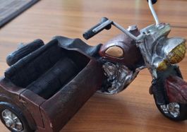 Motorrad mit Seitenwagen Dekoration Figur