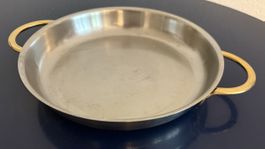 Bratpfanne Edelstahl mit Griffen Messing Durchmesser 24cm