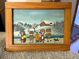 (22) R. Müller Silvester im Appenzell Oelgemälde signiert