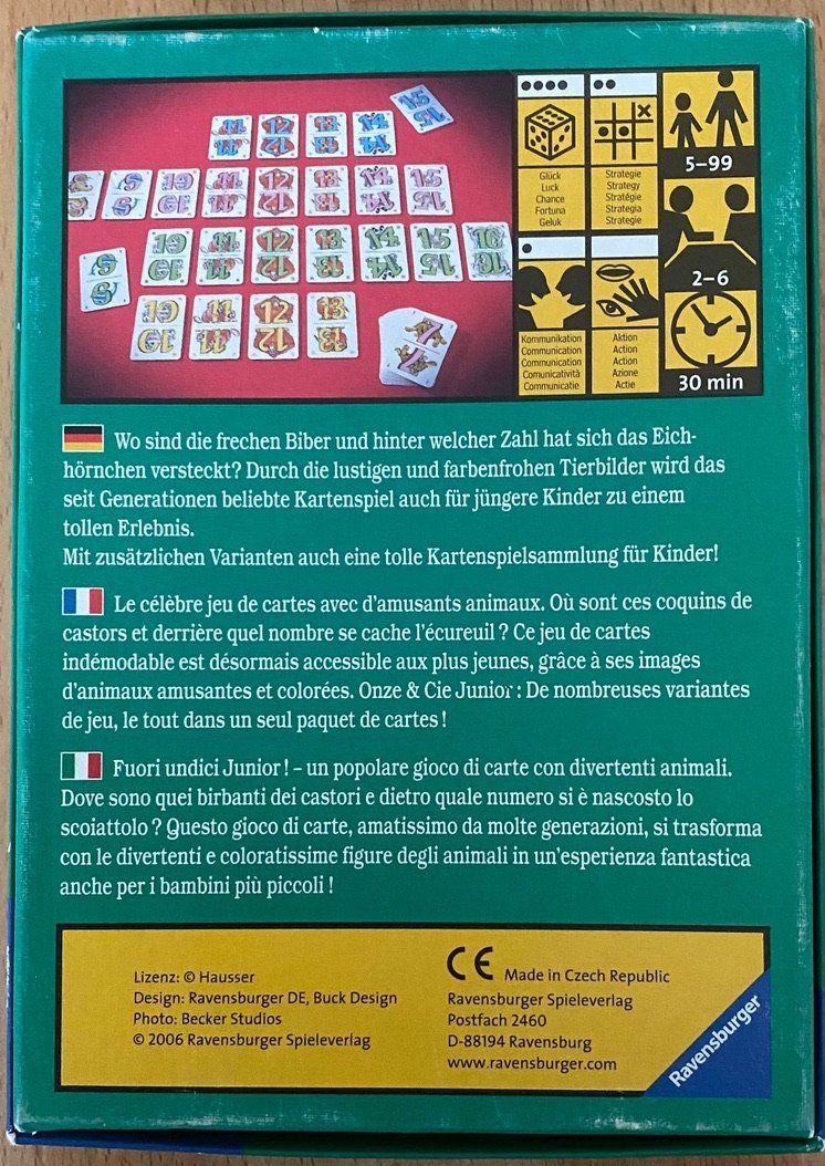 Ravensburger Giochi: Spiel - Ravensburger Elfer raus! Junior – Usato da Winterthur venduto da Secondhand-Family 1