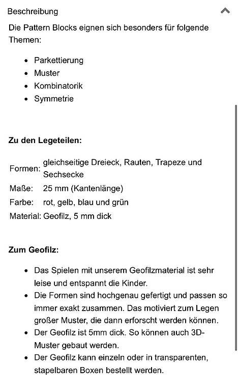 Bastelsets: Pattern Blocks aus Filz – Gebraucht aus Luzern von tflorin 3
