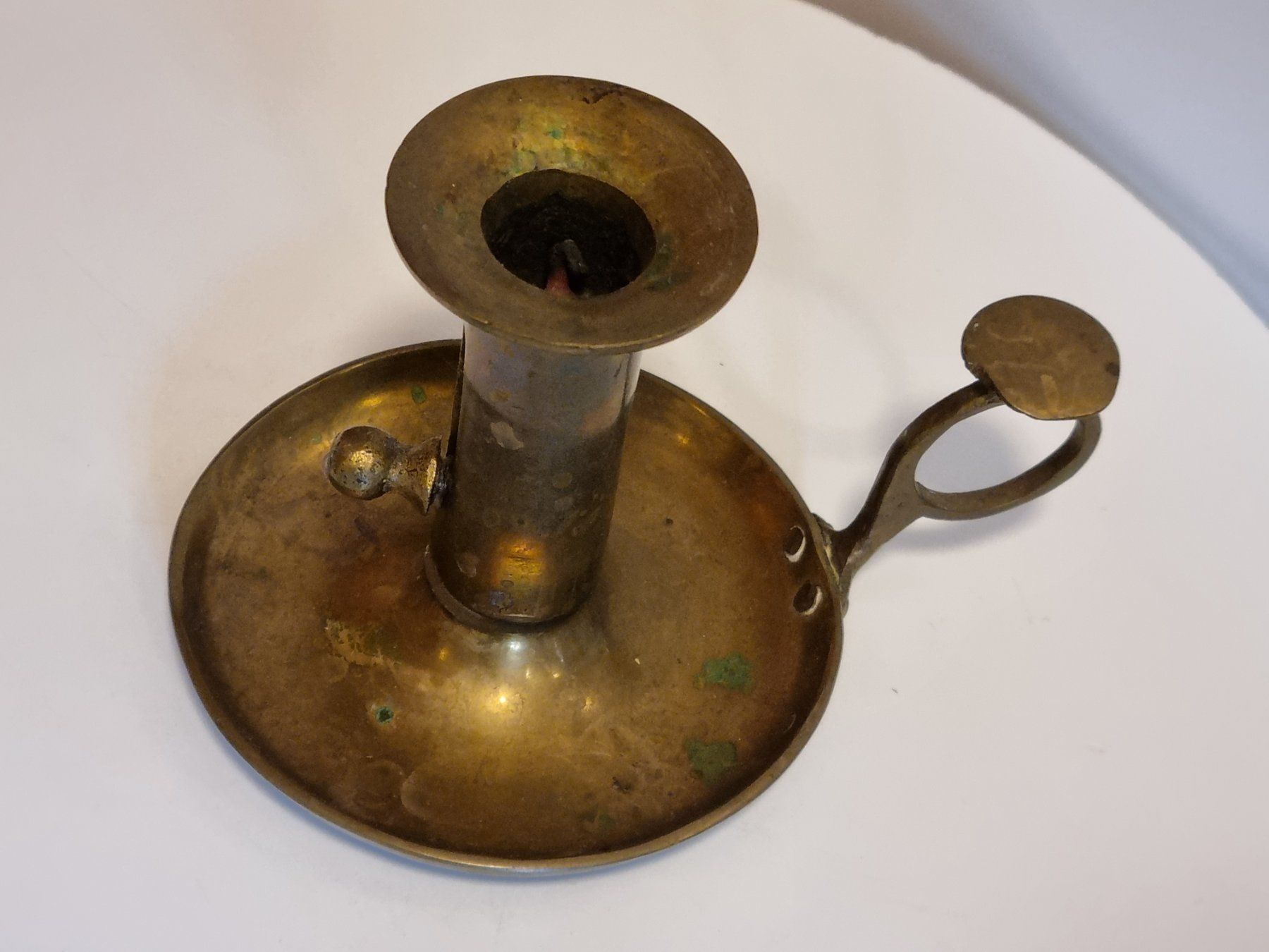 Portacandele: Antiker Messing Kammerleuchter um 1900 – Usato da Scharnachtal venduto da devin03 6