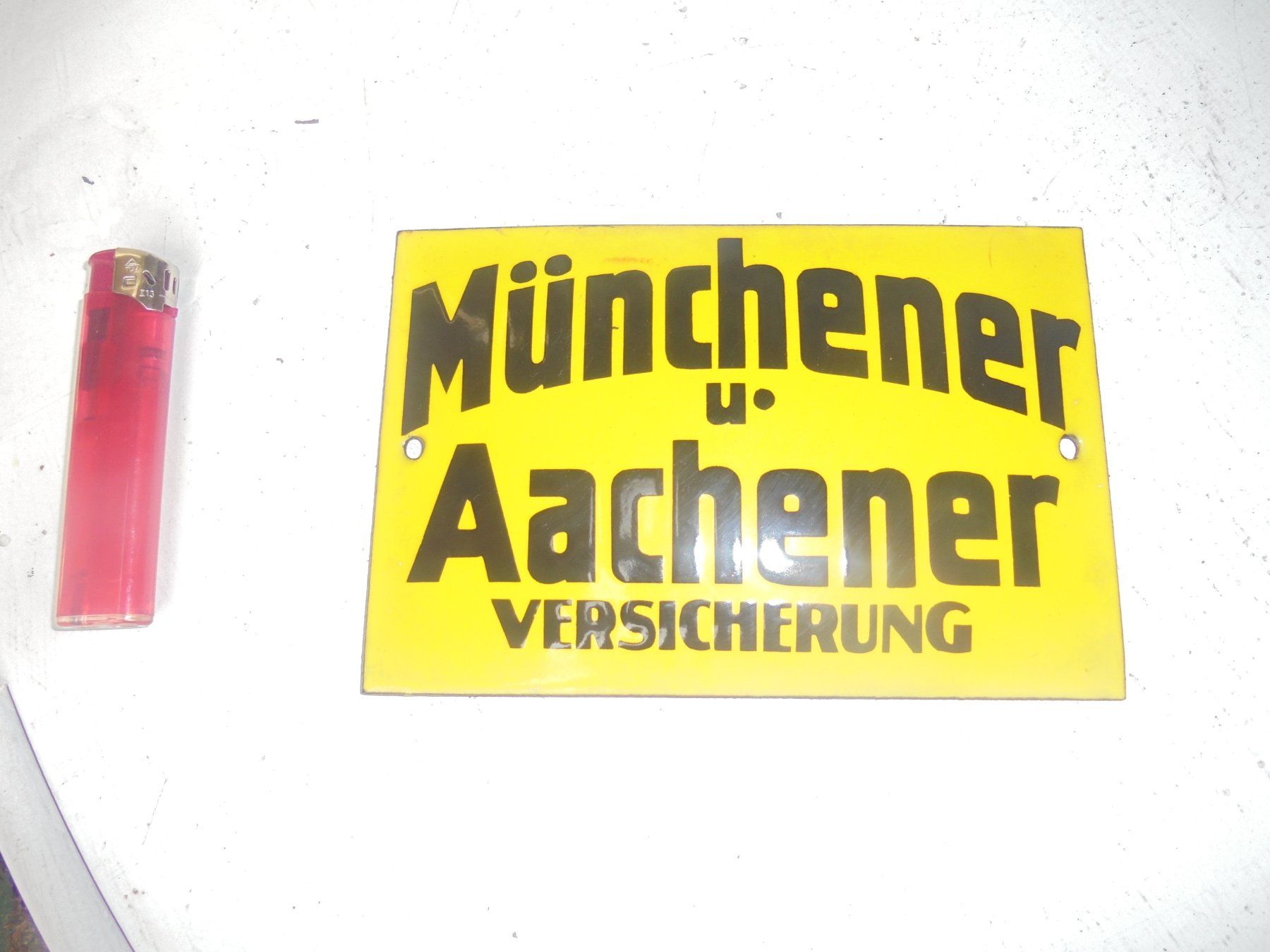 Schilder: Antikes, kleines Emailschild von ca. 1930-40 – Gebraucht aus Camorino von Hunpete