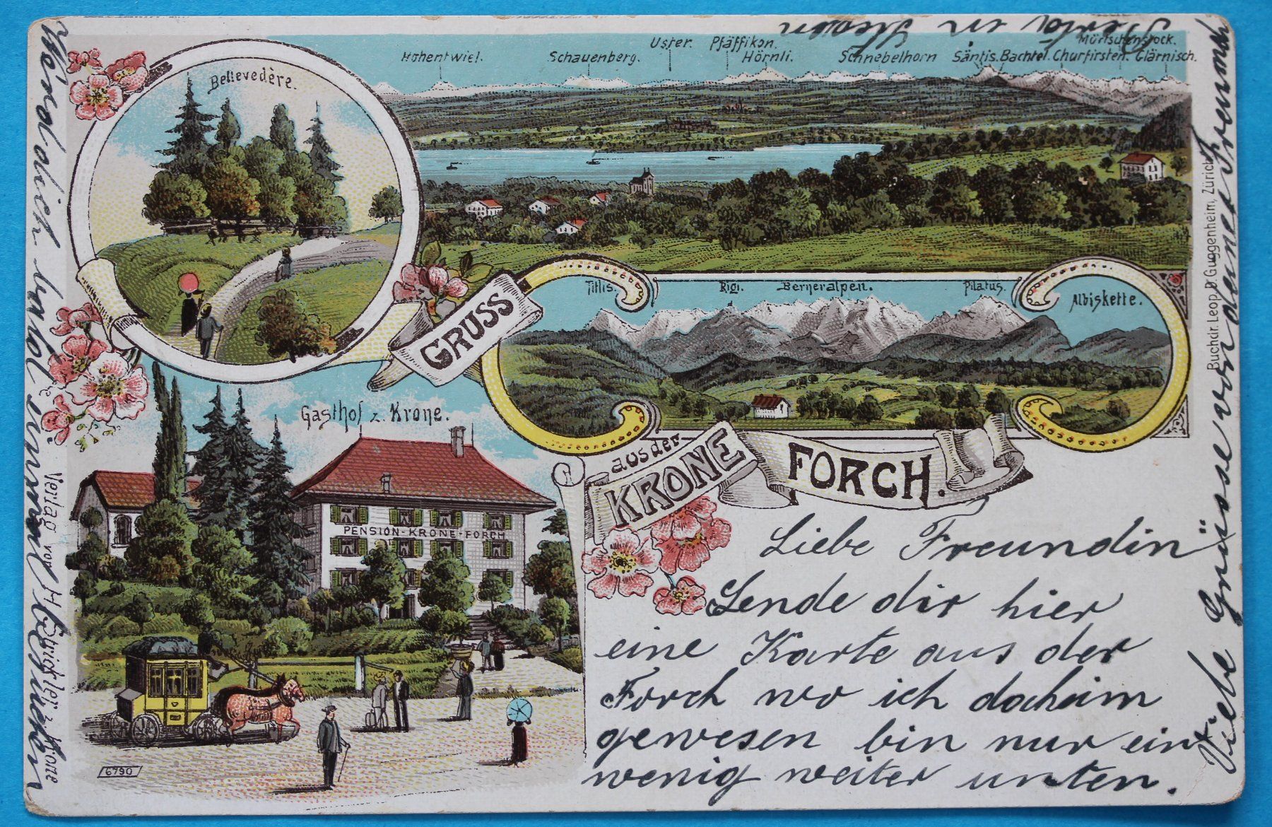 Ansichtskarten: KRONE  FORCH LITHO AK – Gebraucht aus Lotzwil von pirolh