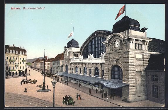 Ansichtskarten: AK Basel, Bundesbahnhof – Gebraucht aus Berlin von bartko-reher