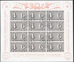 1943 ZH Jubiläums Block W16 Ersttagstempel BERN Top ab 1.-